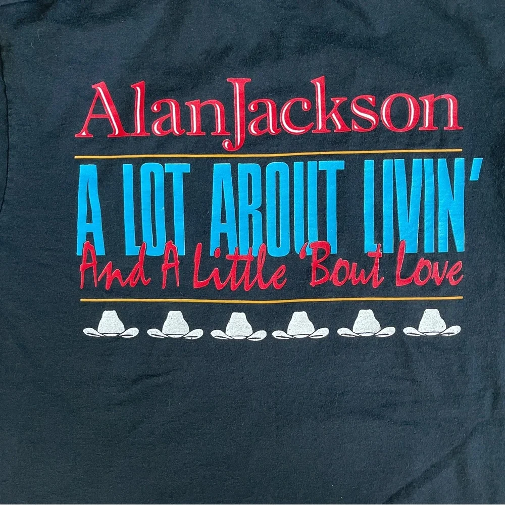 Vintage 1993 Alan Jackson A Lot About Livin’ Country Tour T Shirt Large - Picture 5 of 9